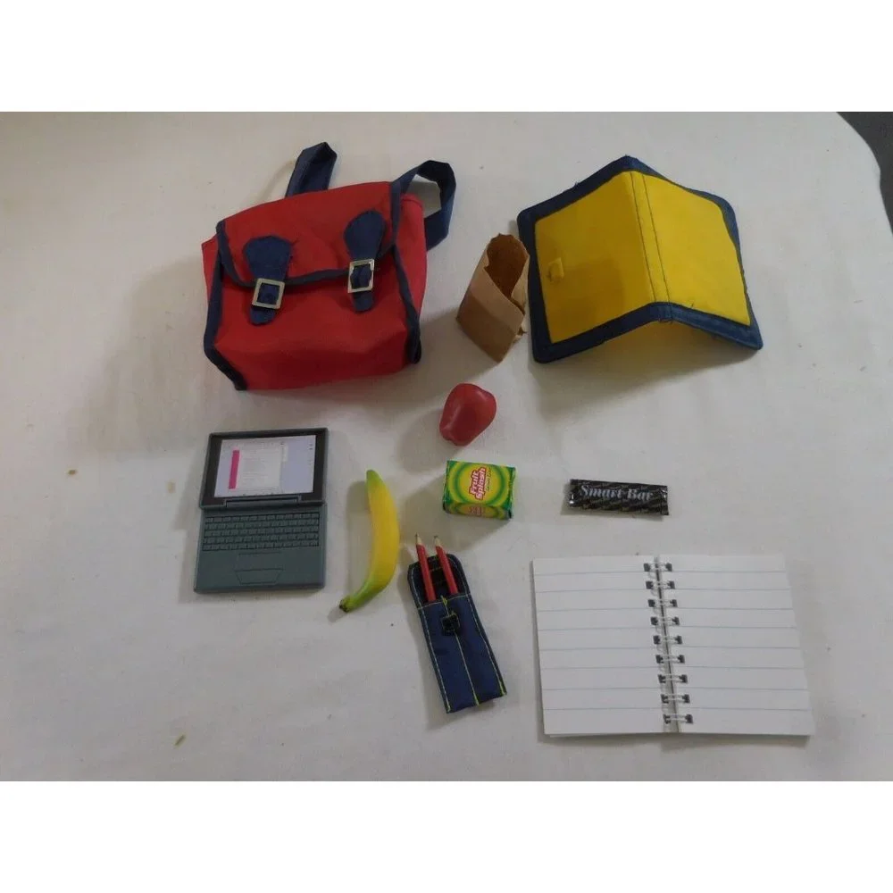 Pleasant Company American Girl Red School Bag, Pencils, Notebook,‎ Lunch Food